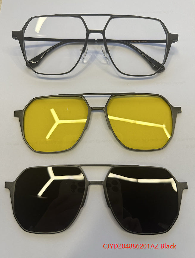 Driving Men's Three-in-one Magnetic Aluminum Magnesium Glasses c8371fbd 3d3a 483a 9398 9e5a2af360d8