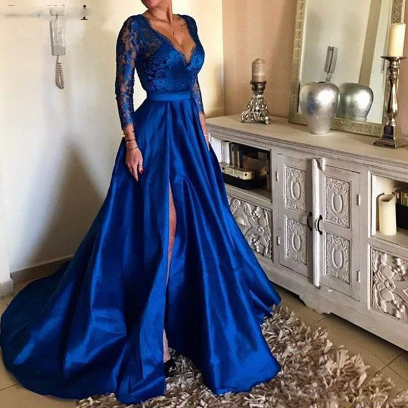 Lace V-neck Evening Dress With Large Swing Dress c8373ccb 604c 42be a1ce 3a33e9b58496