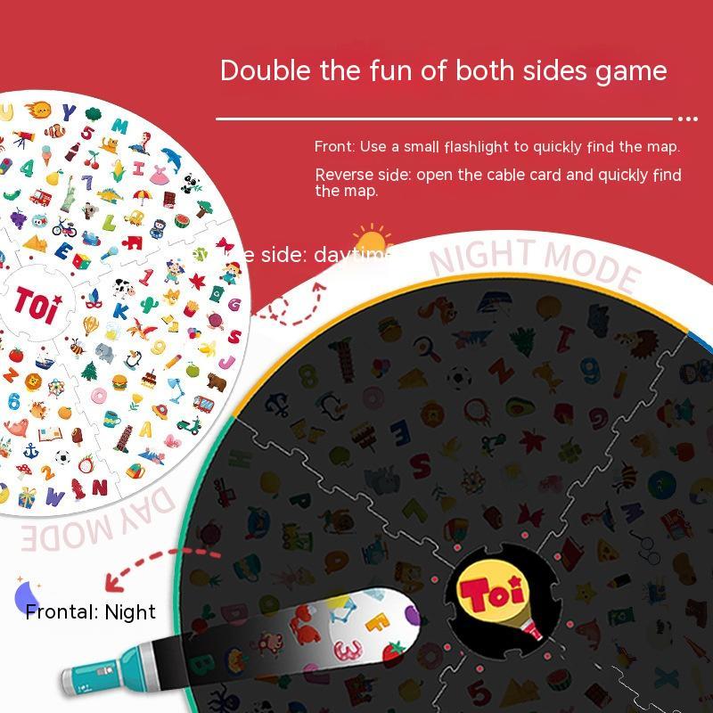 TOI Tuyi Flashlight Look For Table Games For Children Board Game Toys Parent-child Early Education Puzzle Interaction 3-8 Yea