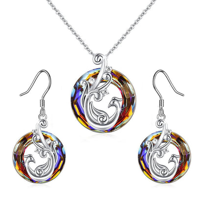 New Color Crystal Phoenix Rebirth Flame Earring Necklace c84559a2 b8ca 4ad1 9d0e c65f12006dc6