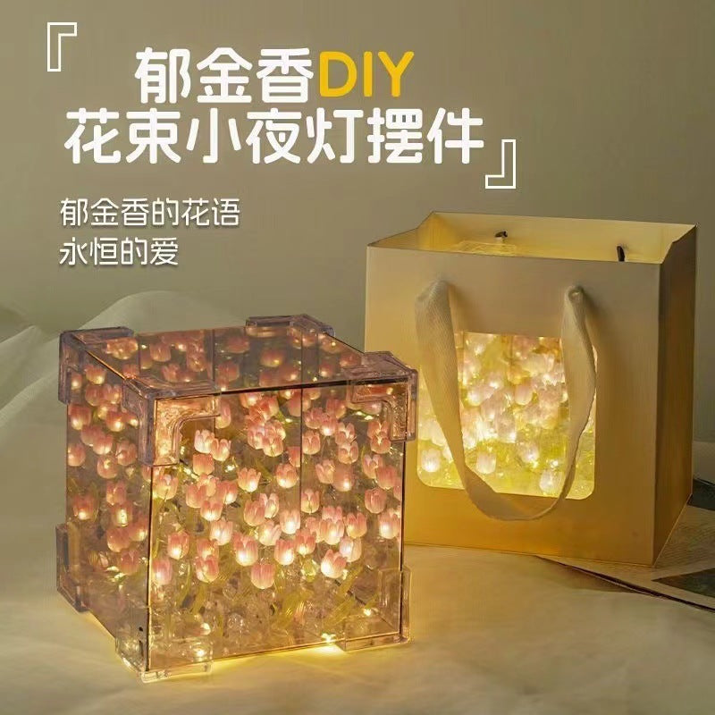 Tulip Flower Sea Small Night Lamp Handmade Diy Material Package c8468864 5ac2 47c7 be3e 76c8215766db