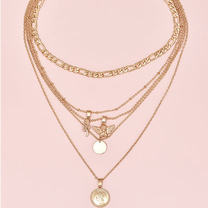 Flower Pendant Multilayer Ladies Necklace Combination Set c8a49660 c5e7 41e7 88e3 f6d6d6787b93