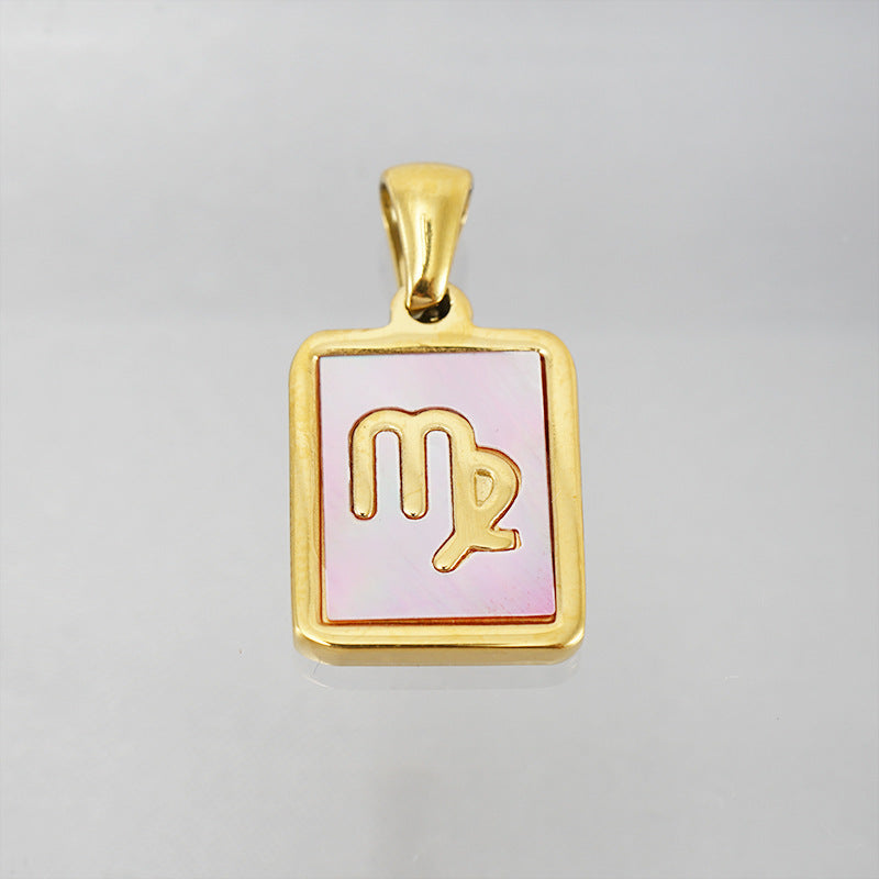 Stainless Steel Square Shell Zodiac Necklace c8aabca4 a8cb 448e a31c 358707a349ac