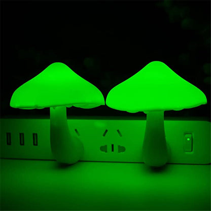 LED Night Light Mushroom Wall Socket Lamp EU US Plug Warm White Light-control Sensor Bedroom Light Home Decoration c8aeb2ab 1