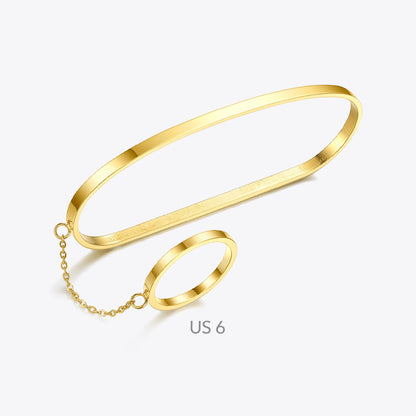 High Quality 18K Gold Plated Titanium Steel Oval Line Bracelet c8c6a18f cf78 473a a63d 5f906123cca1