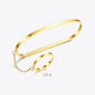 High Quality 18K Gold Plated Titanium Steel Oval Line Bracelet c8c6a18f cf78 473a a63d 5f906123cca1