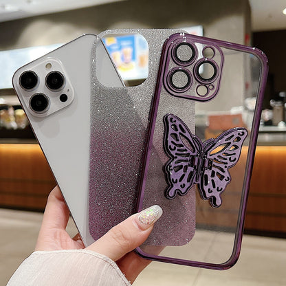 Hollow Butterfly Phone Case Gradient Transparent Plating Protective Cover c8cb2162 fa1d 4725 ba59 ddb9d09976ce