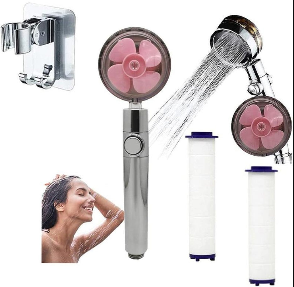 Propeller Driven Shower Head With Stop Button And Cotton Filter Turbocharged High Pressure Handheld Shower Nozzle c8d5526f 05