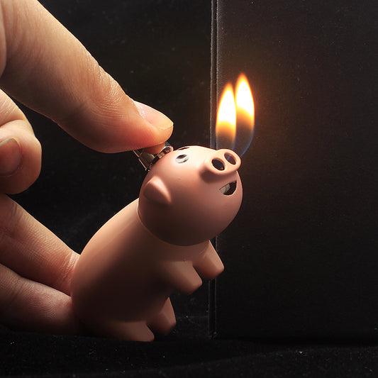 TB928 Mr Pig Double Fire Flame Lighter c8e89602 3f1f 4153 9877 9b36290504d1