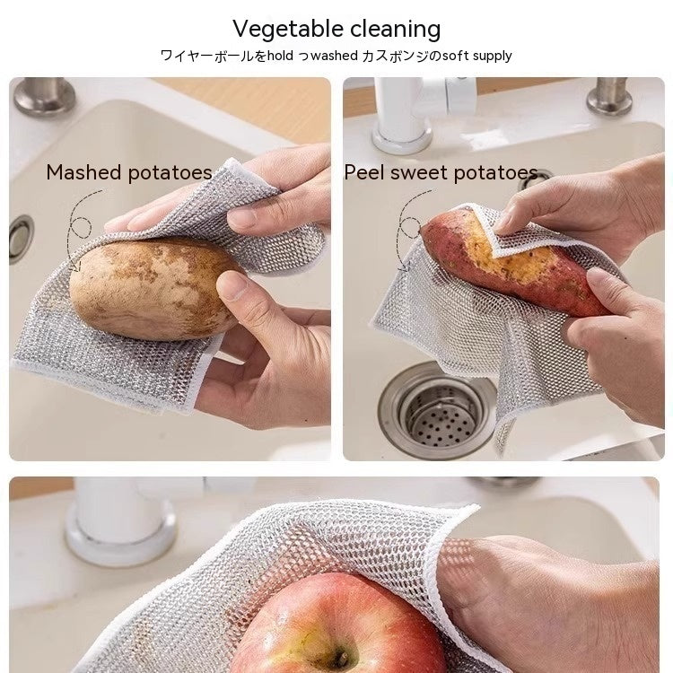 Steel Wire Ball Cloth Kitchen Cleaning Dishcloth c8e919c6 999a 46c0 8d90 74a20f73fd65