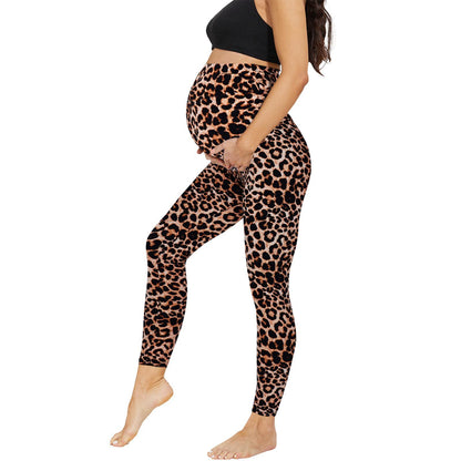 Pregnant Women's Cropped High Waist Fashion Casual Leggings c9201c6d e10d 45bc b30f e349d3fba5ad