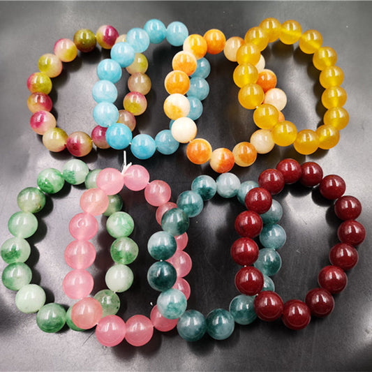 Colorful Floating Flowers Jade Ball Bracelet c92d05cf a06d 4944 943d 380b48ebcd3c