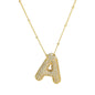 Brass Zircon Bubble Balloon Letter Pendant Necklace For Women c931e7cb c388 4277 92be 2eb4b6ab1e59