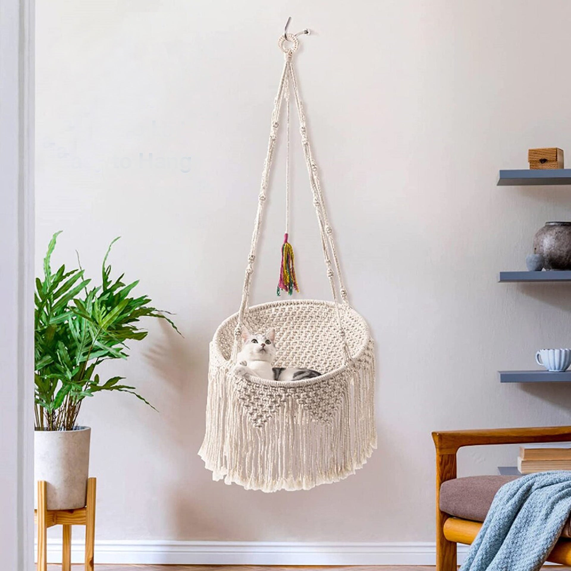 Nordic Bohemian Woven Tapestry Net Pocket Cat Nest c94c1ac5 2645 435a b963 190a49fd8cca