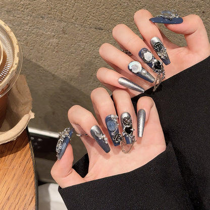Non-mainstream Style Hot Girl Yihe Hand-worn Nail Heavy Industry Blue c94f29bf bee4 42a7 9688 4688ca3850e2