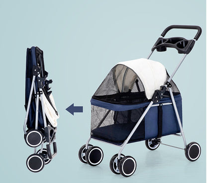 Pet Stroller Lightweight Folding Pet Cat Dog Rabbit Easy Installation Trolley c9556d74 8512 4c95 a633 85976142c639