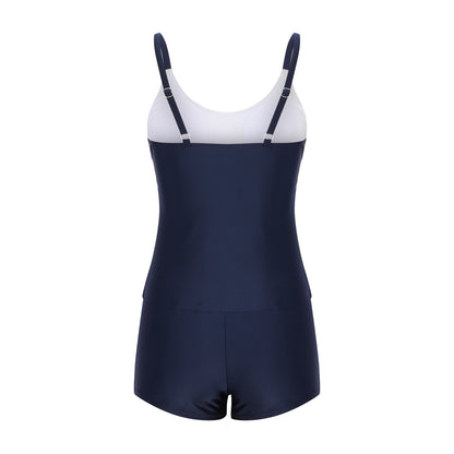 Ladies Conservative Stripe Boyshorts Split Fashion Swimsuit c966a3ad 3d87 4e40 adf2 9a66a54a5518