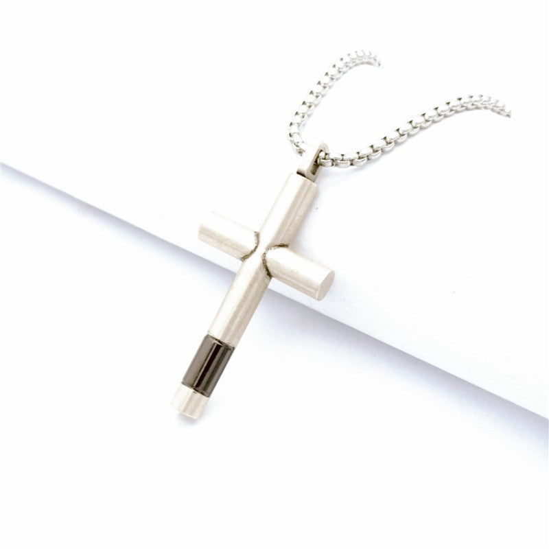 Hip Hop Retro Glossy Cross Titanium Steel Necklace c986f189 c625 454f be5a 195a7ab356ed