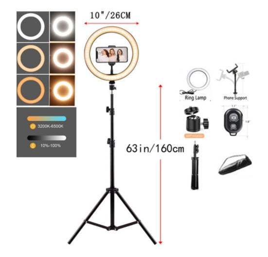 Ring Mobile Phone Holder Bracket Tripod Round Fill Light 3 Colors c990f395 65db 4d75 9c61 2907f7555d40