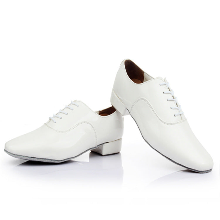 Men's Modern Dancing Shoes Leather Soft Bottom Men's Dance Shoe Latin Dance Shoes Dance Shoe Men's National Standard Square F