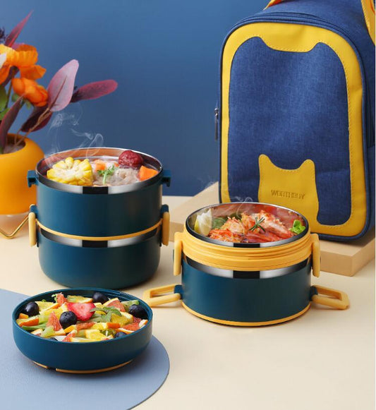 304 Stainless Steel Insulated Barrel Multi-layer Lunch Box - HD Wireless Product #1