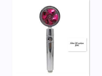 Propeller Driven Shower Head With Stop Button And Cotton Filter Turbocharged High Pressure Handheld Shower Nozzle c9bd2fcb e6