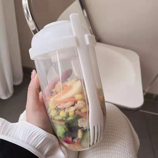 Breakfast Oatmeal Cereal Nut Yogurt Salad Cup Container Set With Fork Sauce Cup Lid Bento Food Taper Bowl Lunch Box c9c40c79 