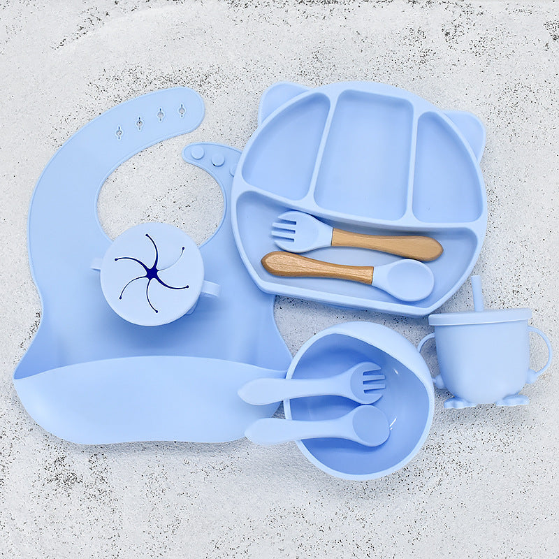 Infant Feeding Tableware Set Divided Grid Silicone Dinner Plate c9d15f42 28fc 4409 b33a 30a2996b084a