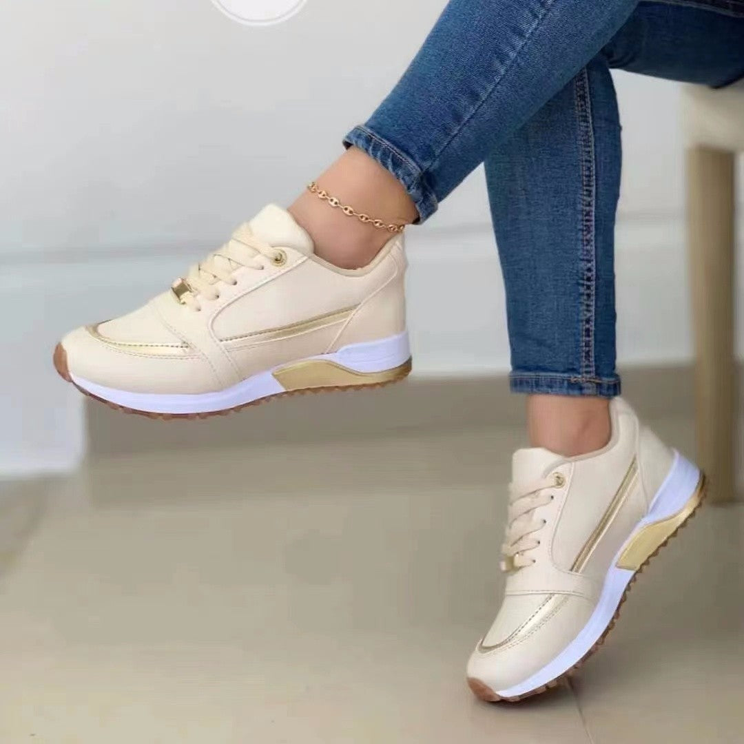 Casual Lace-up Flat Shoes Women Shallow Round Toe Sports Walking Sneakers c9d4ed64 17dd 4998 ab27 8b715df1fa3f