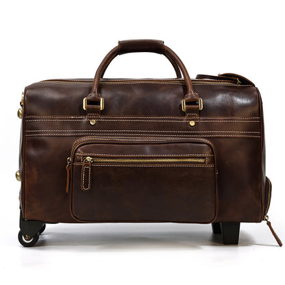 Men's Genuine Leather Trolley Case Retro Leather Travel Bag c9d81a38 3aea 4396 af1e 2891c6f0e4d8