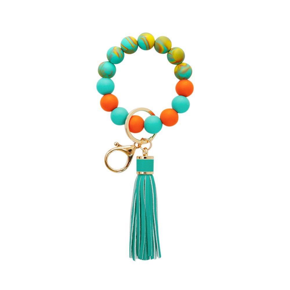 Silicone Wrist Keychain Handmade Beaded Leather Tassel Bracelet c9e8efb7 f8a2 4ada a3c4 3bd5748be227