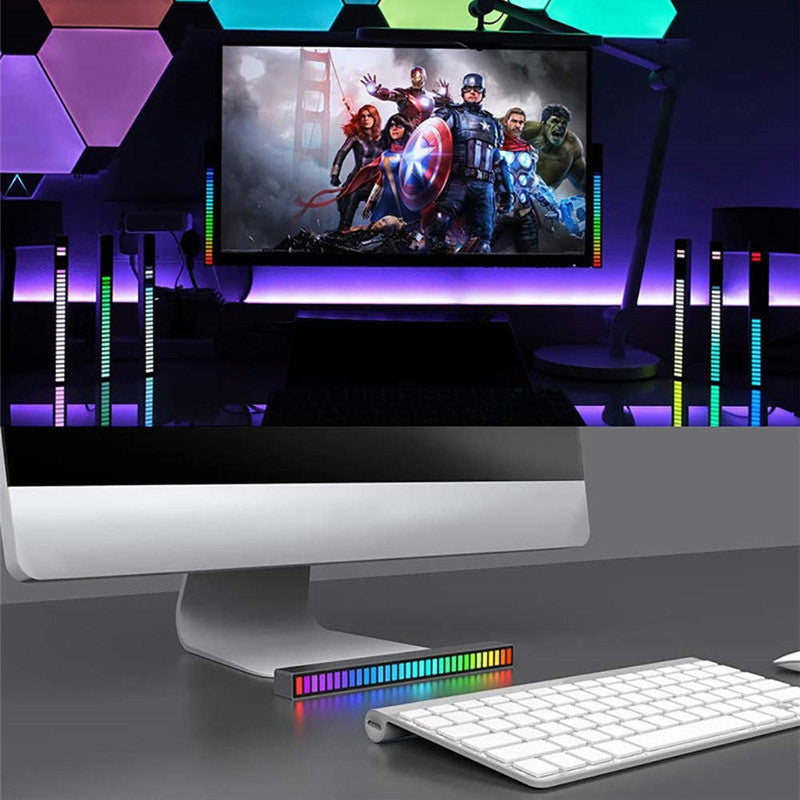New Car Sound Control Light RGB Voice-Activated Music Rhythm Ambient Light With 32 LED 18 Colors Car Home Decoration Lamp c9f