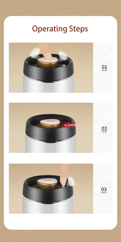 Vacuum Sealed Jug Set Black Coffee Beans Glass Airtight Canister Kitchen Food Grains Candy Keep Good Storage Jar Set Kitchen Gadgets