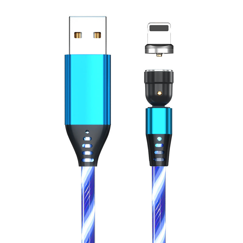 540 Rotate Luminous Magnetic Cable 3A Fast Charging Mobile Phone Charge Cable For LED Micro USB Type C For I Phone Cable - 图片 11