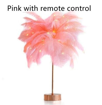 Feather Lamp Nordic Desk Lamp European-Style Bedroom Bedside Feather Table Lamp Night Light Table Lamp Decoration Modern ca40