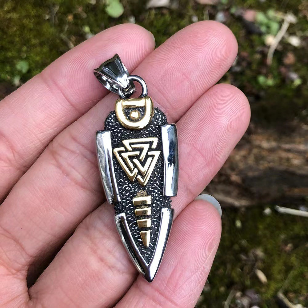Stainless Steel Viking Arrow Pendant Triangular Rune ca5993ef 63f7 48c5 97de 2a78c0bdcf44