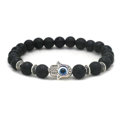 8mm Palm Eye Volcanic Stone Elastic Line Yoga Bracelet - HD Wireless Product #7