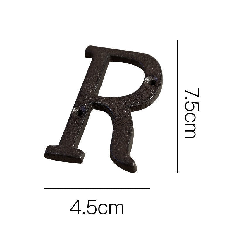 European-style Retro Cast Iron Three-dimensional Wrought Iron 26 English Letters Door Number ca682ab8 04fb 4e74 afbf e3fe9c4d