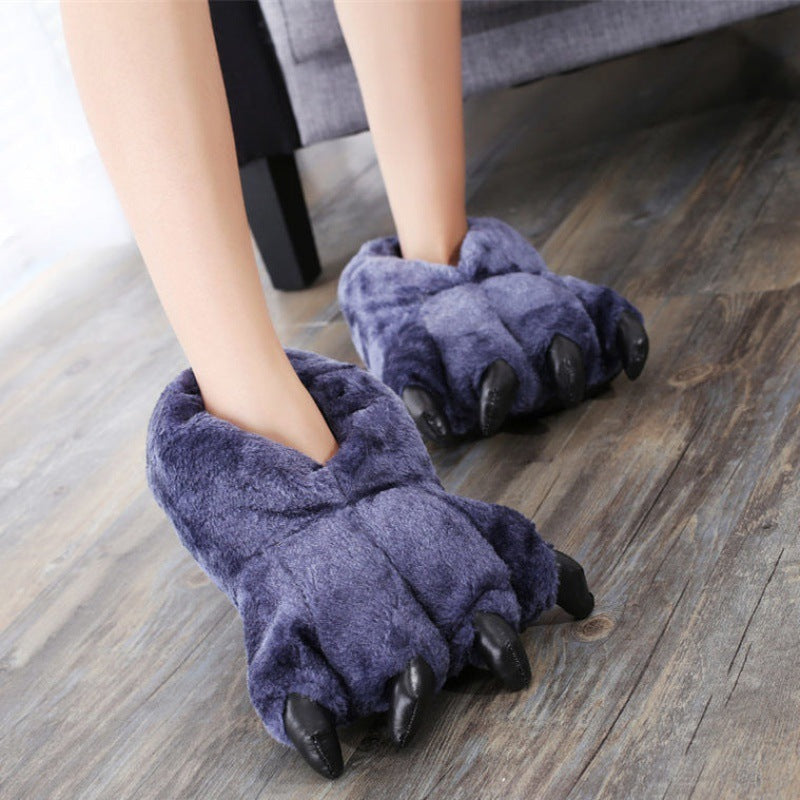 Animal Claw Cotton Slippers Men's And Women's Winter Hand Shaped Brush Fluffy Slippers Dinosaur Cotton ca87d3a8 1bc8 4424 b62