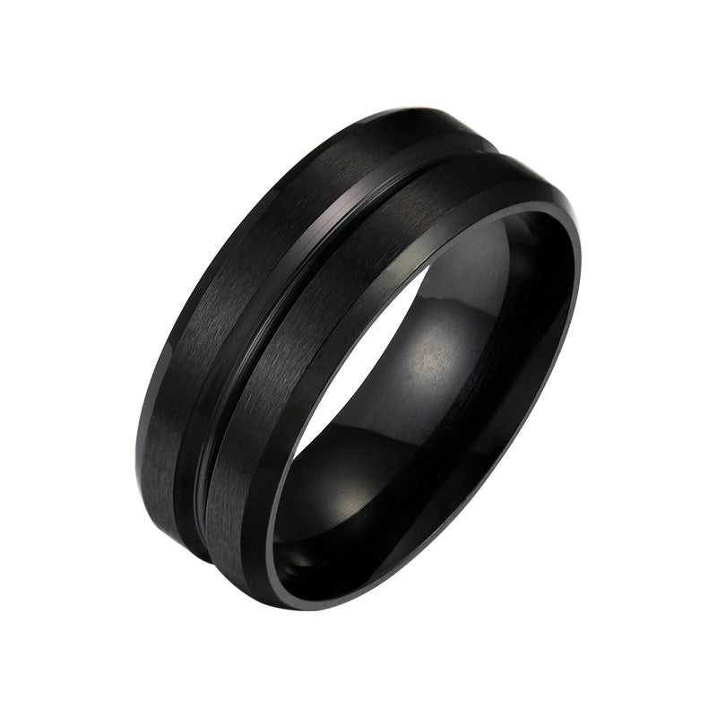 Matte Double Beveled Simple Men's Ring ca9aee00 c06b 475d b48e a1a943b26ed5