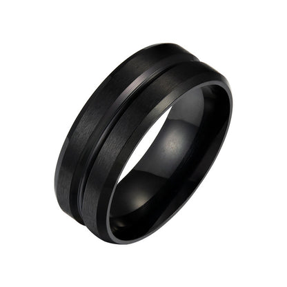 Matte Double Beveled Simple Men's Ring ca9aee00 c06b 475d b48e a1a943b26ed5