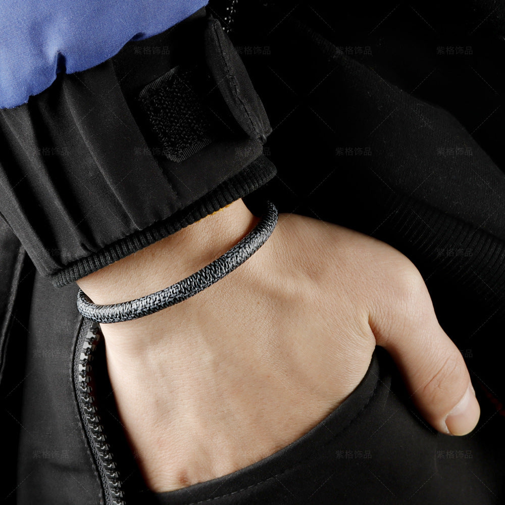 Stainless Steel Magnetic Buckle Leather Striped Bracelet caacb0dc ef99 4089 969a f65fc62c3d24