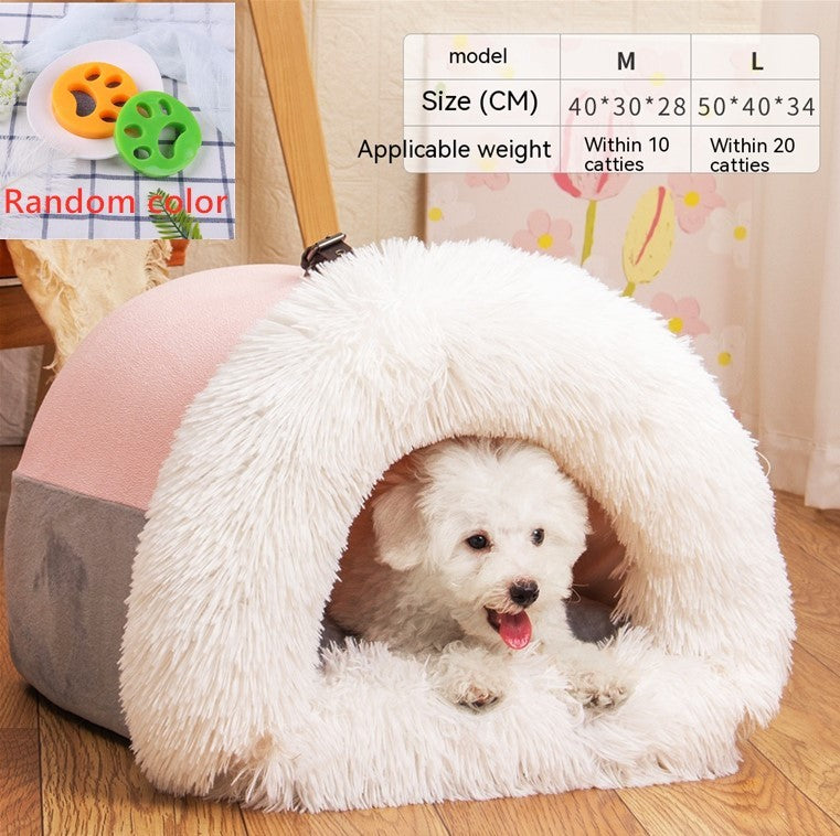 New Splice Portable Pet Nest Portable Autumn And Winter Warm Dog Nest Moisture-proof Long Fur Cat Nest Cross Border Pet Nest 
