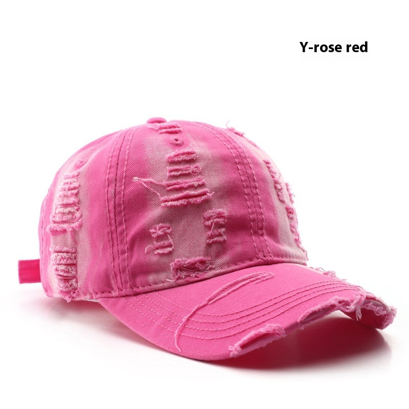 Retro Pure Color Washed Hole Light Board Baseball Cap cad91129 eaf5 4ea2 a5ba 17b3a28d6810 trans