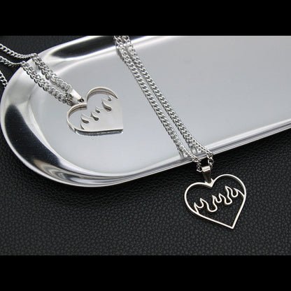 Love Flame Couple Necklace Jewelry Stainless Steel cadee129 5628 491c b799 9231972ed7d8