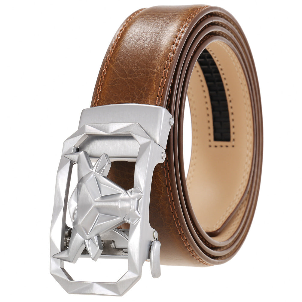 Fashion Men's Leather Belt Alloy Automatic Buckle cb13c471 721f 424c 843d 2058c39b8386