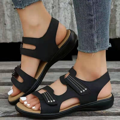 Wedge Hook And Loop Fastener Platform Large Size Casual Beach Sandals cb1e6d77 4caa 474a b22f f7858ed3cb4d
