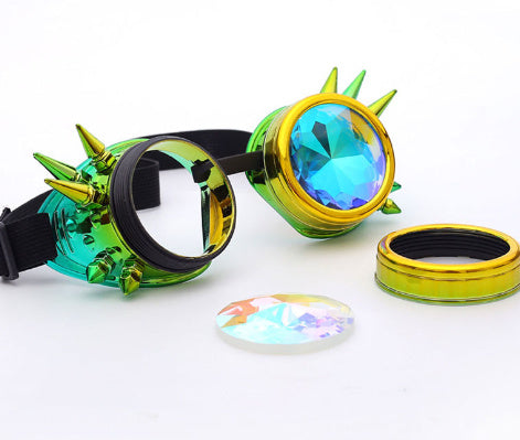 Magic Color Two-tone Gradient Steampunk Kaleidoscope Electronic Music Festival Internet Celebrity Goggles cb4d6a7a 28bb 4f3b 
