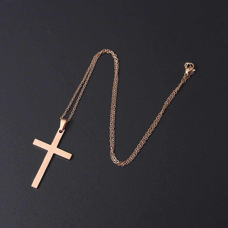Mirror Stainless Steel Cross Shelf Necklace cb50a6b6 cd50 4595 8d38 ee62667bafcf