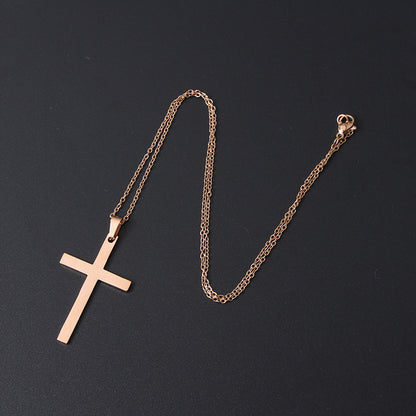 Mirror Stainless Steel Cross Shelf Necklace cb50a6b6 cd50 4595 8d38 ee62667bafcf